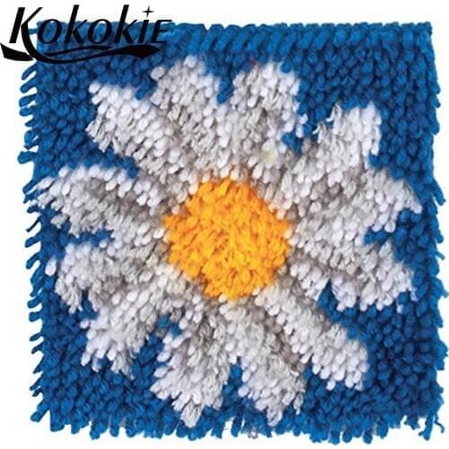 Diy hook and latch kits cross stitch sets sale Embroidery Pillowcase Needlework Crocheting Rug cushion flower Embroidered mats