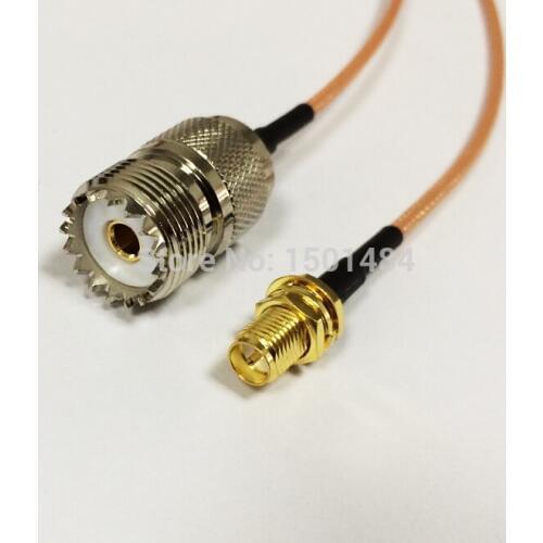 New RP-SMA Female Jack Switch UHF Female SO239 Cable Adapter RG316 15CM 6" for WIFI