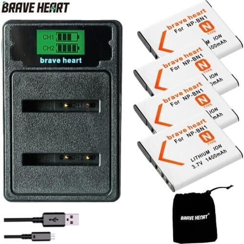 NP-BN1 NP BN1 NPBN1 battery + USB LCD Charger For SONY DSC WX220 WX150 DSC-W380 W390 DSC-W320 W630 Camera accessories