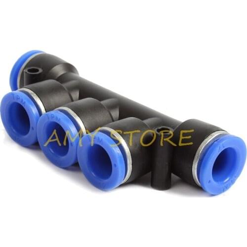 PK 4 6 8 10 12mm Pneumatic Air Hose Tube 5-Way Connector Quick Fitting Pneumatic Connector Push In Fit