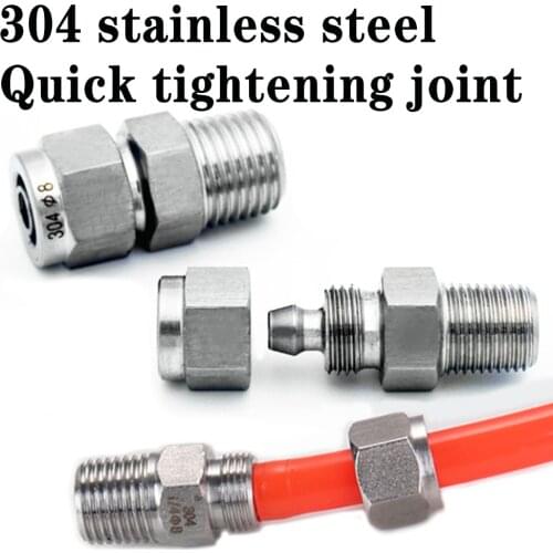 304SS stainless steel pneumatic joint pipe joint trachea hose quick tightening joint 1/8''1/4''3/8''1/2'' BSP external thread