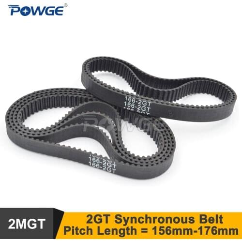 POWGE 156/162/164/166/168/174/176 2GT Timing Belt W=6/9mm 2MGT G2M Synchronous Belt Small Backlash Linear Motion 3D Printer 10P