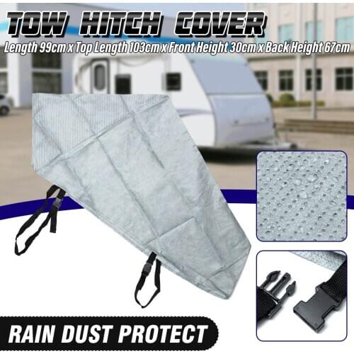Gray Universal RV Caravan Trailer Tow Hitch Cover Coupling Lock Cover Anti UV Waterproof Sunshield Anti Scratch Vehicle Cover