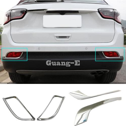 Car Styling Body ABS Chrome Cover Trim Back Tail Rear Fog Light Lamp Frame Stick Panel 2pcs For Jeep Compass 2017 2018 2019 2020