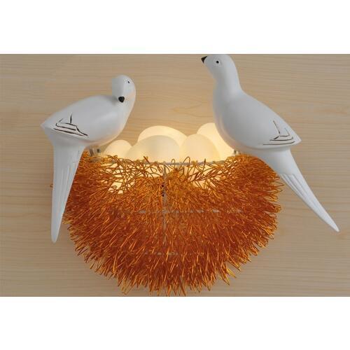 Bird Nest LED Wall Lamp Children Bedroom Study Room Restaurant Decoration Novelty Wall Light