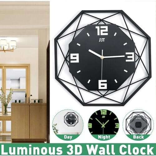 35cm Luminous Wall Clocks Night Lights Watch Horloge 3D Wall Clock Modern Design Decor Home Living Room Decor Orologio Da Parete