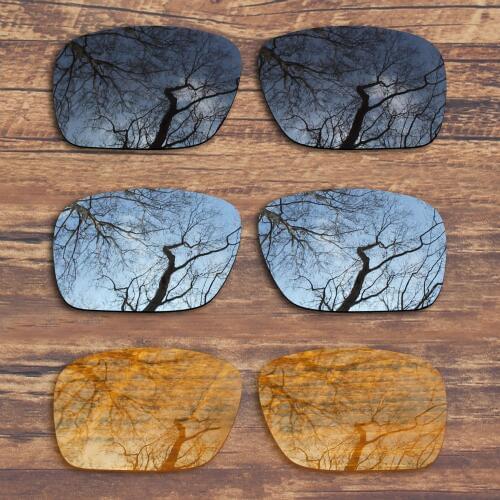 ToughAsNails 3 Pairs Black.Silver.Yellow Polarized Replacement Lenses for Oakley Holbrook OO9102 Sunglasses