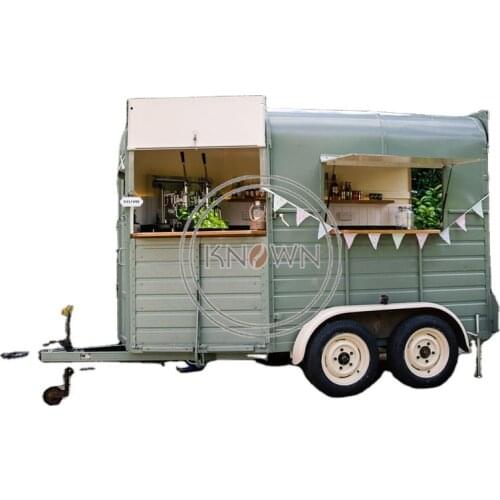 Street Camp Horse Food Trailer Van Coffee Kiosk Cart Hot Dog Bubble Tea Mobile Ice Cream Food Van for Sale