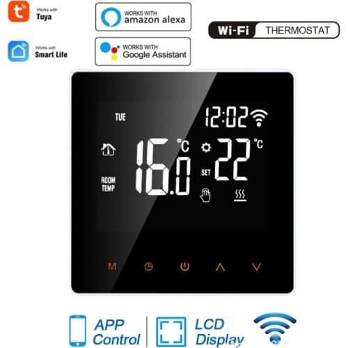 Tuya WiFi Smart Thermostat Temperature Controller for Electric floor Heating,Water/Gas Boiler Kidlock Voice Work for Google Home