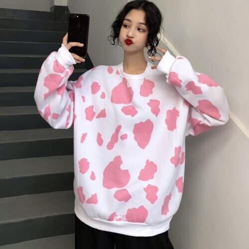 Spring Autumn Womens Hoodies Printed Casual Long Sleeve Sweatshirt Female Loose Tops Tie Dyeing Hoodie Oversize Tops