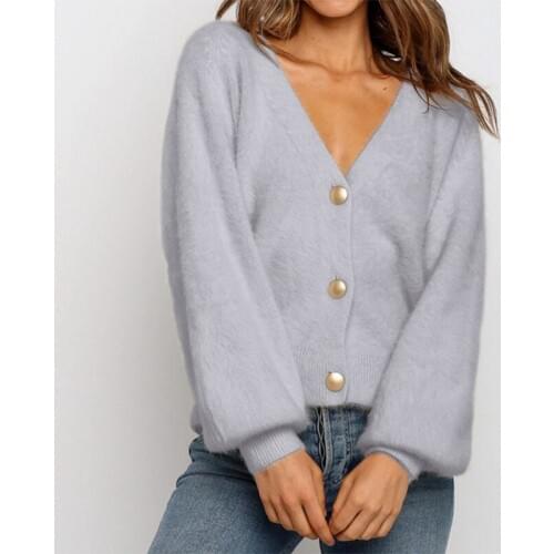 Winter Elegant Long Sleeve Mohair Sweater Women 2020 New Single-Breasted Female Short Cardigan Soft Flexible Knitted Outwear
