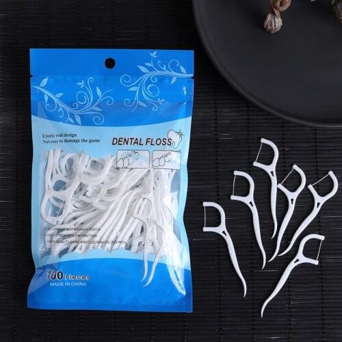 100 Pcs Disposable Dental Flosser Interdental Brush Teeth Stick Toothpicks Floss Pick Oral Gum Teeth Cleaning Care