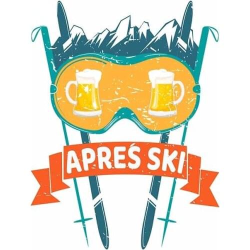 13cm x 9.8cm for Beer Apres Ski VAN Car Sticker Refrigerator Windshield Motorcycle Decal Air Conditioner Car Styling