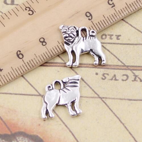 20pcs Charms Dog 16x15mm DIY Retro Jewelry Braclet Necklace Antique Silver Color Pendant
