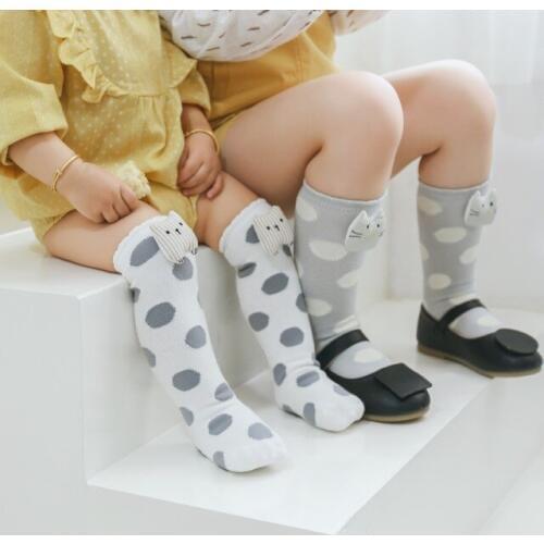 2019 autumn cartoon children baby socks Knee High Long Leg Warmerscute dot cotton kids girls boys socks
