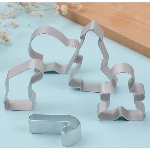 5×Christmas Cookie Cutter Biscuit Mould Aluminum Sugarcraft Cutter Baking Tool