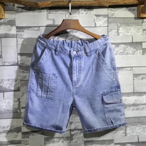 5XL-6XL-7XL 2021 Summer New MenS Tooling Plus Size Denim Shorts Business Fashion Loose Elastic Waist Jeans Male New Brand Pants