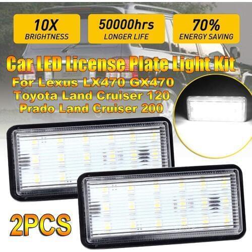 2pcs Car LED Number License Plate Lights 12V for Land Cruiser Prado 120 Land Cruiser 200 LX470 570 Error Free