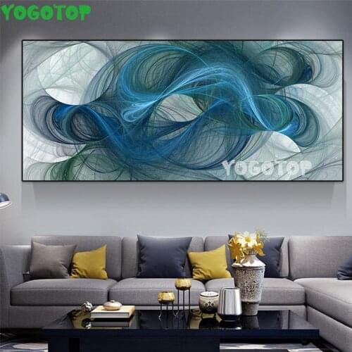 Large Blue abstract painting Diy Diamond Painting Full puzzle ,Diamond embroidery,Square/Round Handmade mosaic Wall Art YY5296