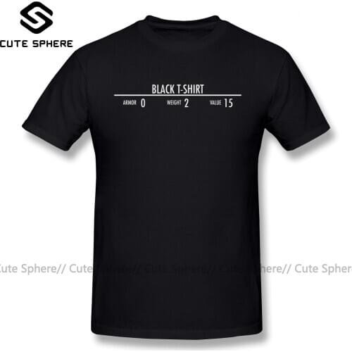 Skyrim T-Shirt Black T Shirt Short Sleeve Fashion Tee Shirt Men Printed 100 Percent Cotton Fun Plus size Tshirt
