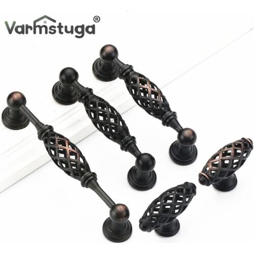 Black Zinc Alloy Cabinet Knobs And Handles Bird Cage Furniture Handles Drawer Knobs Kitchen Handles Cupboard Pull Closet Handle