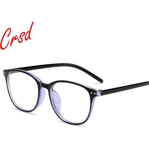 CRSD -1 -1.5 -2 -2.5 -3 -3.5 -4 -4.5 -5.0 -5.5 -6.0 Classic Rivets Myopia Glasses With Degree Women Men Black Glasses Frame