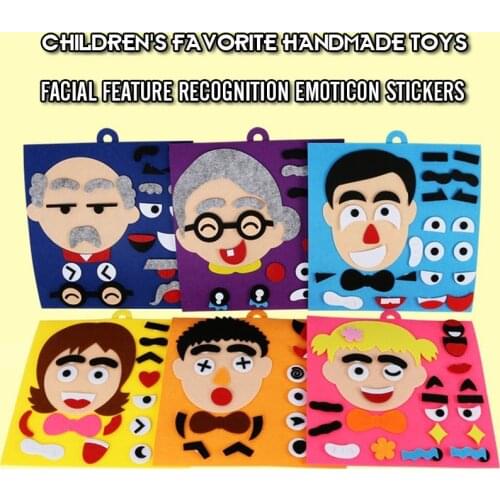 DIY Craft Kids Toy Emotion Change Puzzle Funny Game 30CM Creative Facial Expression Baby Learning Educational Toys for Children