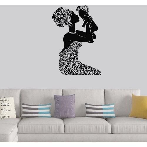 Nursery Baby Care Room Home Decor Aboriginal African Mother With Baby Wall Sticker Vinyl Sticker Mural Bedroom Decor
