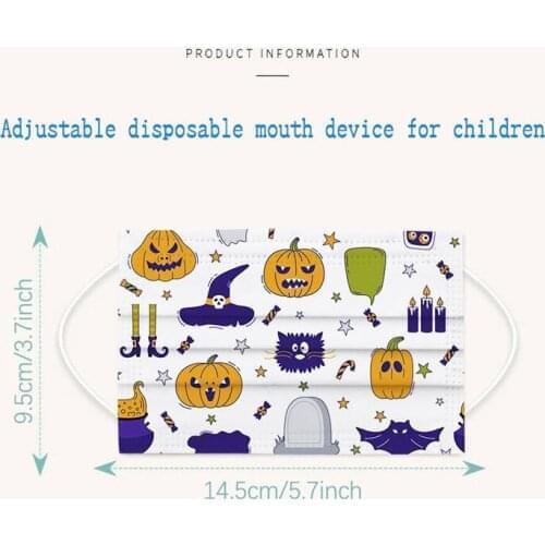 Childrens Face Masque with Halloween Theme Printed Breathable Protective Masque for Halloween Festival Party xqmg Holiday DIY