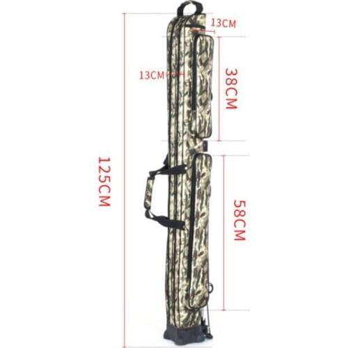 125*13cm Two layers Fishing storage Bag Fishing Rod Bag With support