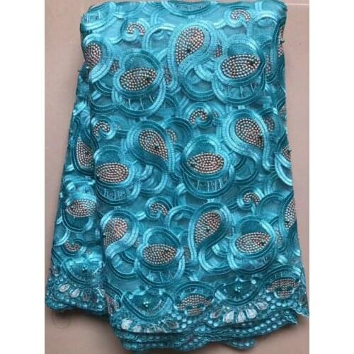 Elegance French Net Lace Fabric 2021 Latest african guipure lace fabric with stones and beads mesh tulle lace fabric YLL4680