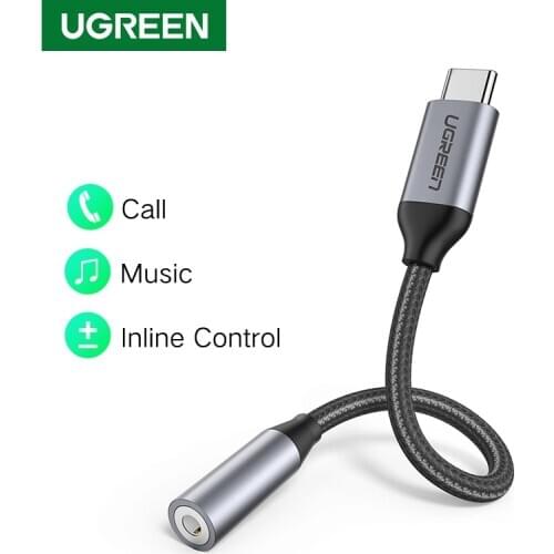 Ugreen USB Type C to 3.5mm Jack Cable AUX Headphones Adapter Audio Cable For Huawei P40 pro Xiaomi Poco X3 Earphone Converter