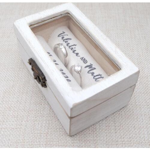 Personalized Wedding Ring Box Rustic Wooden Ring Holder Custom Ring Bearer Box,Box,Engagement Box