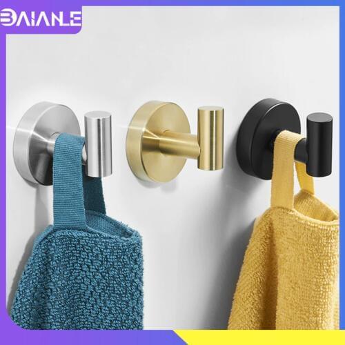 Robe Hook Black Stainless Steel Bathroom Hook for Towels Bag Hat Key Clothes Hanger Wall Mounted Nordic Decorative Coat Hooks