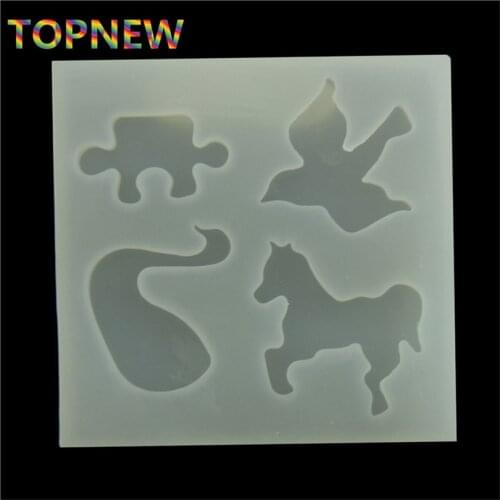 Swan Bird Horse Jigsaw Puzzle Silicone Mold Polymer Clay Craft Cupcake Topper Fondant Craft Jewelry Resin Mould