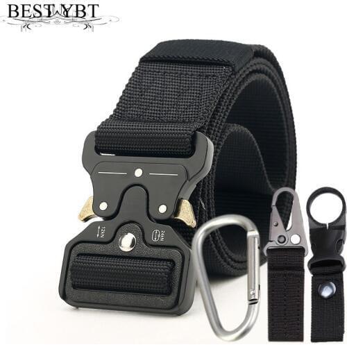 Best YBT Unisex belt new 3 piece set high quality Nylon Alloy Insert buckle Men belt Military training casual Men and Women belt
