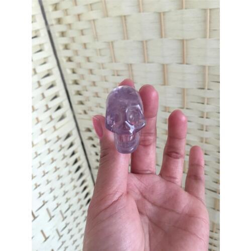 Small cute skull 100% Natural purple amethyst quartz Crystal skull Healing handmade carved Crystal Quartz skull wholesale