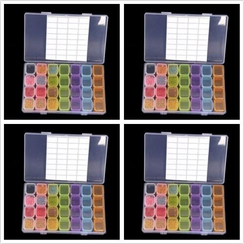 28 Grids Diamond Painting kits Plastic Storage Box Nail Art Rhinestone Tools Beads Storage Box Case Organizer Holder kit
