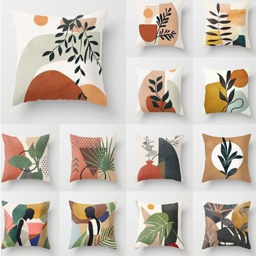 Throw Pillow Case Cushion Home Sofa Chair Decorative Pillowcasess Mid Century Abstract Geometric Portrait Pillowcase Cover 1PC