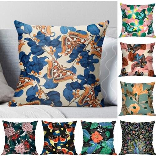 Flowers Cushion Cover pillow decorative Tropical plant parrot cushion cover pillow Decorative Pillowcase for sofa Pillowcover
