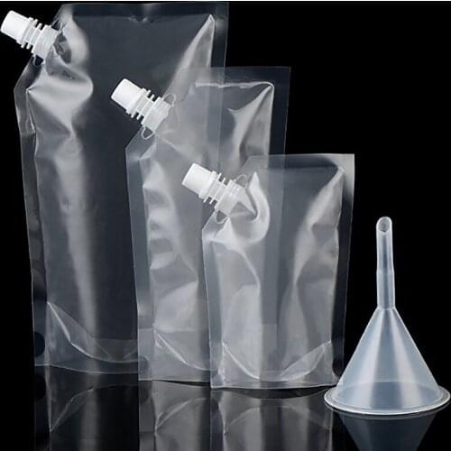 Transparent Nozzle Bag Spouted Drink Bags Beverage Packaging Pouch For Camping Outdoor Liquid Drink Pouches Portable