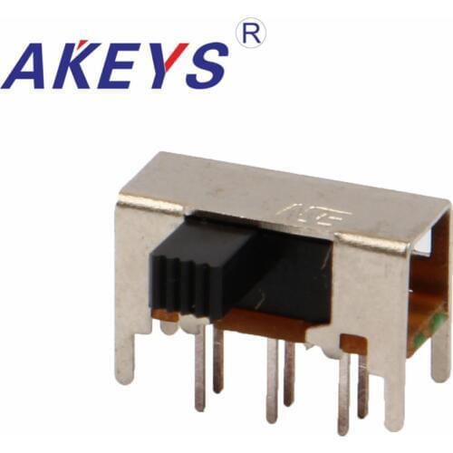 10PCS SK-22H05 2P2T Double pole double throw handle heights 5/6/7/10mm slide switch side insert 3 pin with 4 fixed pin