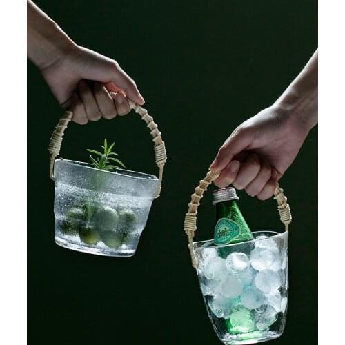 Fengwu Glass Ice Bucket Good-looking Bar KTV Commercial Japanese Creative Mini Ice Bucket Household