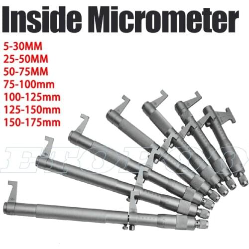 Inside Micrometer 5-30/25-50/50-75/75-100mm/100-125mm/125-150mm/150-175mm Screw Gauge Metric Micrometers Carbide Measuring Tools
