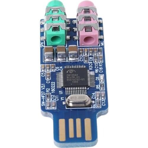 High Quality CM108 USB Drive Free Sound Card Laptop Computer External Sound Card Module New