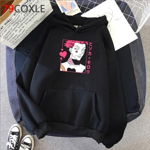 Japanese Anime Hunter X Hunter Hoodies Men Funny Cartoon Hisoka Winter Warm Harajuku Killua Sweatshirt Casual Streetwear Male