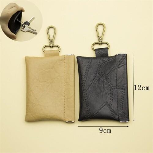 1pcs Coin Purse Mini Coin Purse Solid Color Key Wallet Key Ring Coin Purse Card Holder Buckle Pouch New Fashion Leather Wallet