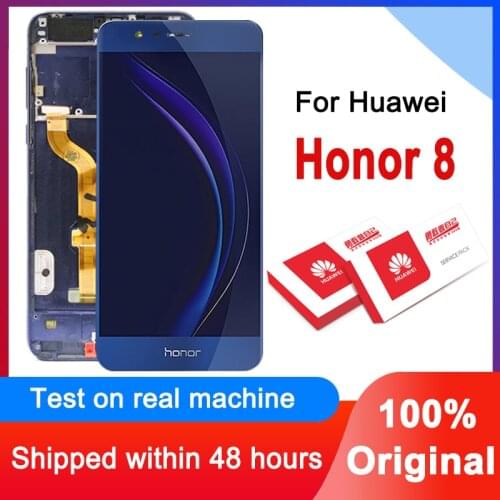 100% Original 5.2'' Display Replacement With Frame For Huawei Honor 8 LCD Touch Screen Digitizer Assembly Honor8 FRD-L19 FRD-L09