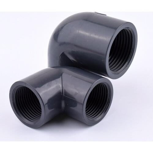 2-10Pcs Hi-Quality ID. 20~63mm UPVC Double Threaded Elbow Quick Pipe Joint Plastic Pipe Fittings Garden Irrigation Agriculture