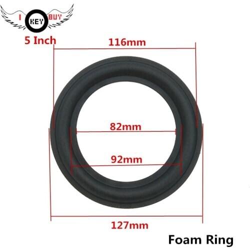 2pcs 5 Inch 127x116x92x82mm Audio Speaker Foam Ring Repair Parts Woofer Sponge Edge Soft Surrounds DIY Accessories Black